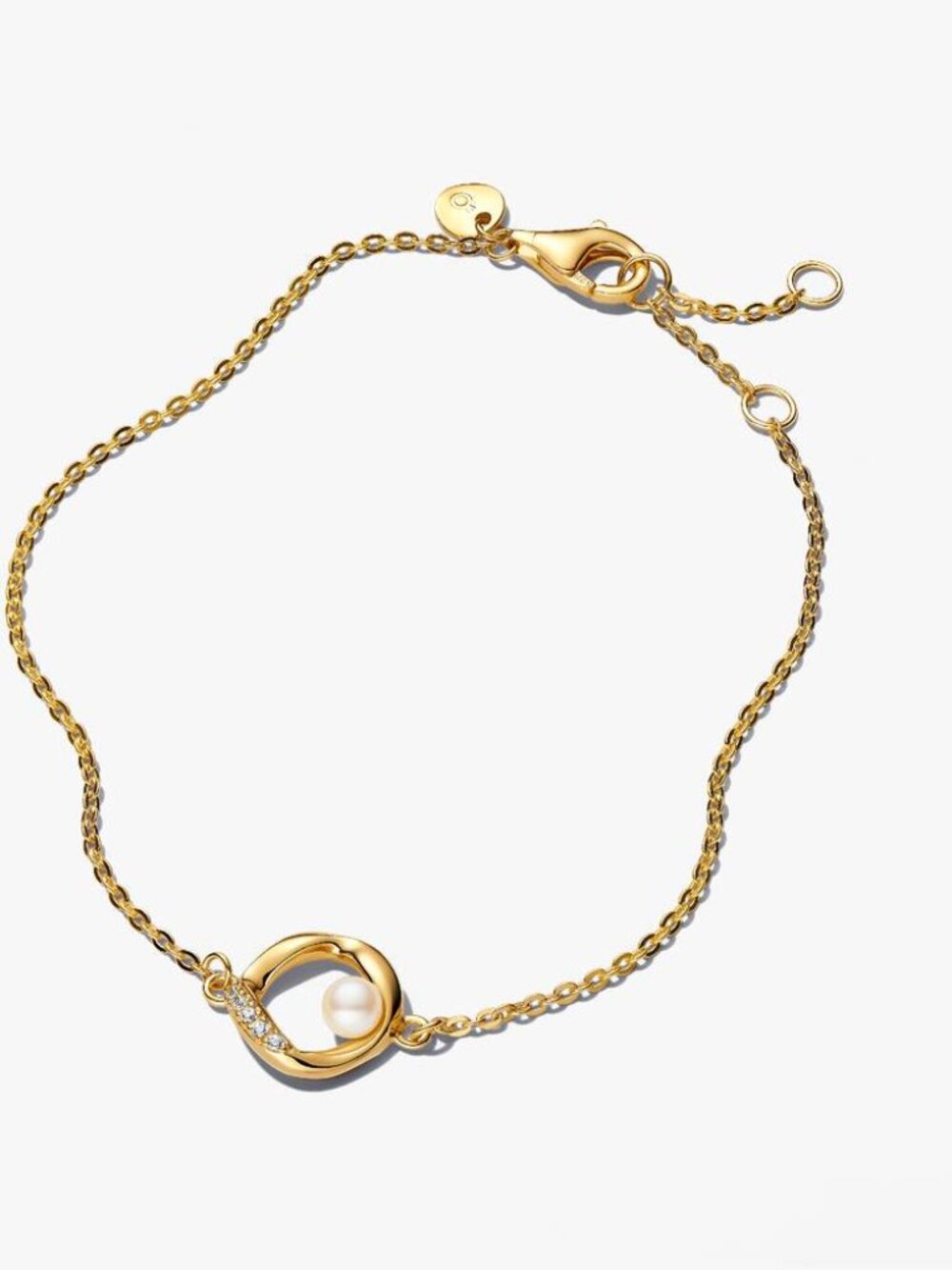 Organically Shaped Pav�� Circle & Treated Freshwater Cultured Pearl Bracelet